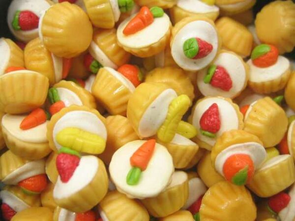 Dollhouse Miniature Food Lot Loose Mixed Assorted Cupcakes Fruit Topping