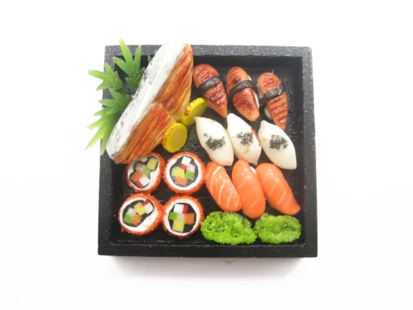 Dollhouse Miniature 4 Empty Wooden Square Sushi Food Box Artist Supply 9556 - Image 3
