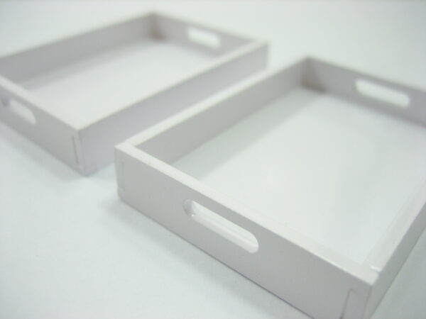 Dolls House Miniature Accessories 2 White Wooden Bakery Serving Tray 10817