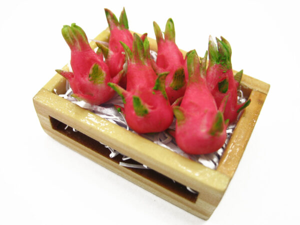 Dollhouse Miniatures Wooden Crate Of Dragon Fruit Food Supply P000 12463