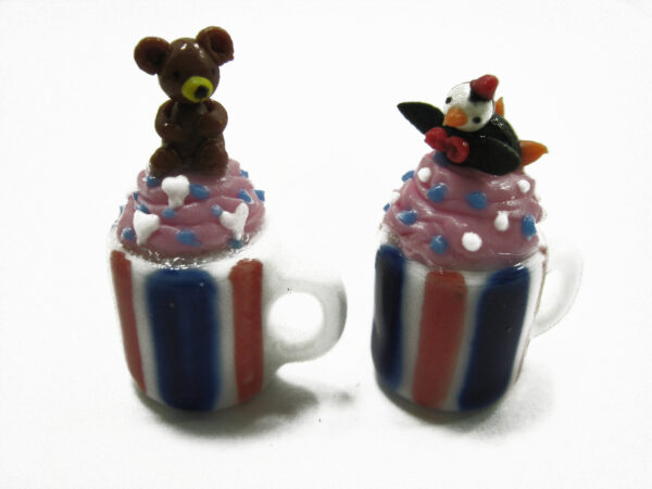 Dollhouse Miniature Food 2 Mug Cake Beverage Drink Ceramic Cup Supply 12724