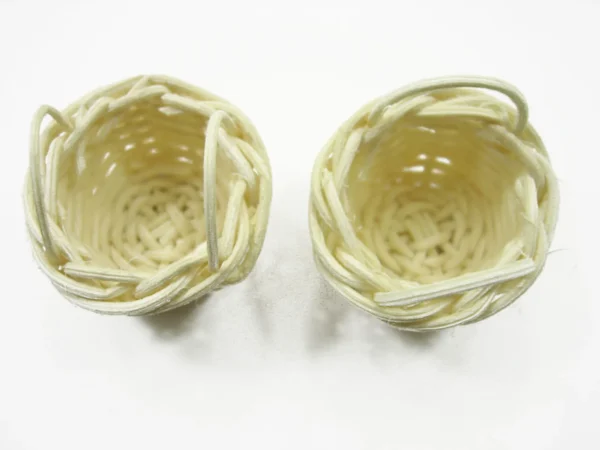 Dollhouse Miniatures Handmade Small Round Wicker Baskets Supply Charms - Image 2