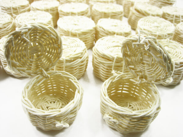 Picnic Wicker Round Baskets Dollhouse Miniatures Handmade Supply Charms