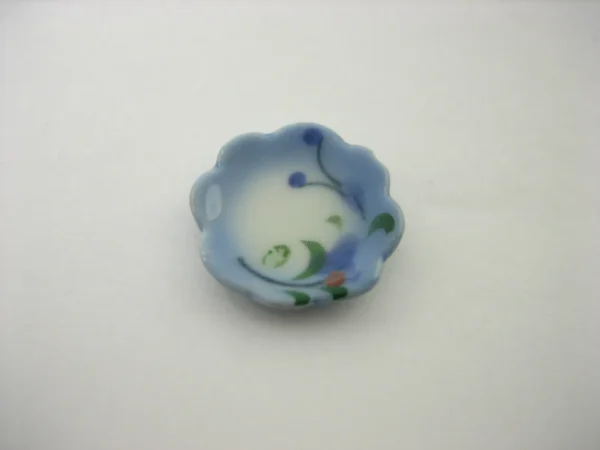 10x15mm Orchid Flower Scallop Paint Plate Dish Dollhouse Miniature Ceramic 12976 - Image 2