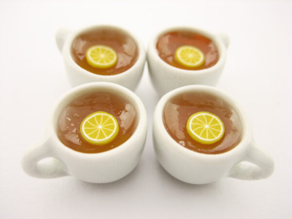 1:6 Set Cups Hot Lemon Tea Dollhouse Miniatures Food Drink Beverage #M