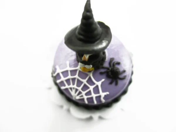 Dollhouse Miniatures Halloween Cake 2 cm Witch Seasonal Handmade Holiday 13991 - Image 2