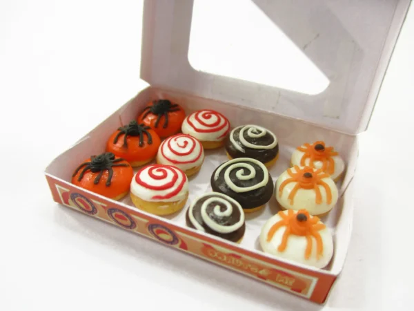 Dollhouse Miniatures Food Halloween seasonal Doughnut Paper Box Supply 14179 - Image 2