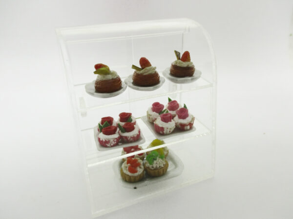 Dollhouse Miniature Acrylic Bakery Cake Display Counter Shop Supply 15148