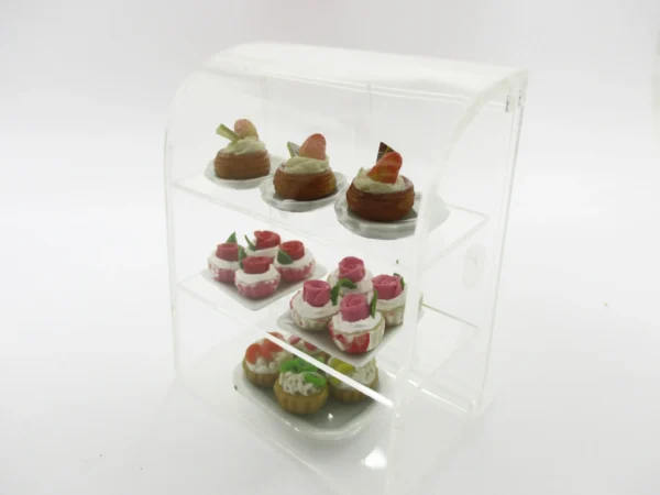 Dollhouse Miniature Acrylic Bakery Cake Display Counter Shop Supply 15148 - Image 2
