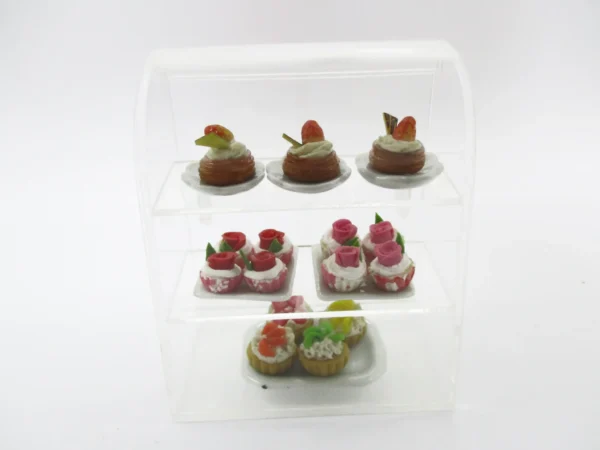 Dollhouse Miniature Acrylic Bakery Cake Display Counter Shop Supply 15148 - Image 3