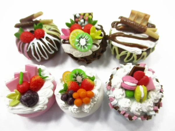 NEW Dollhouse miniature Food 6 Mixed Fruit Flower Cake Mini Tiny Bakery 15539 - Image 2
