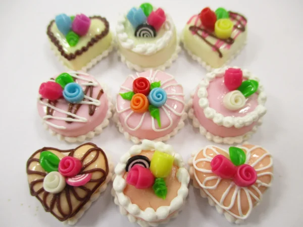 Dollhouse Miniatures Food Cakes 9 Assorted Rose Flower Cake 1.5 cm Dessert 15618 - Image 2