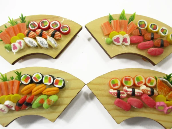 Dollhouse Miniature Japanese Food 4 Sushi Bento Lunch Box Curve Supply 15692 - Image 2