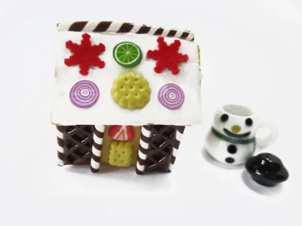 Dollhouse Miniature Food Gingerbread House Snowman Mug Christmas Seasonal 16299 - Image 2
