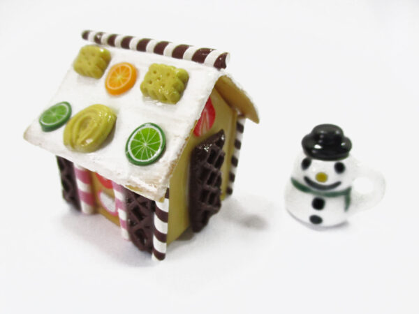 Dollhouse Miniature Food Gingerbread House Snowman Mug Christmas Seasonal 16300