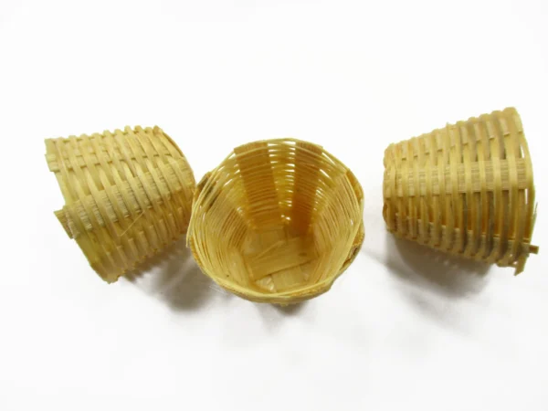 10 Bamboo Wicker Basket Fruit Vegetable Picnic Dollhouse Miniature Supply 16304 - Image 2