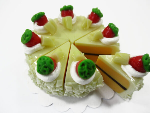 Dollhouse Miniature Food 8 Cuts Slice Vanilla 3 cm Fruit Cake Topping 16414