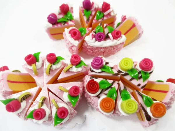 Dollhouse Miniature Food 24 Cuts Cake Assorted Color Rose Flower Topping 16464 - Image 2