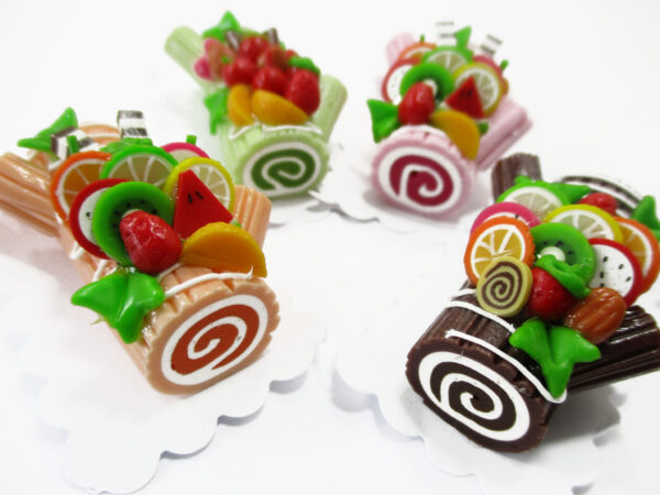 1:6 4 Color Log Roll Fruit Cakes Dessert Dollhouse Miniature Food 16469