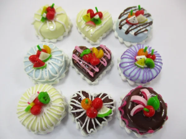 Dollhouse Miniatures Food Cakes 9 Assorted Color Fruit Cake 1.5 cm Supply 16547 - Image 2