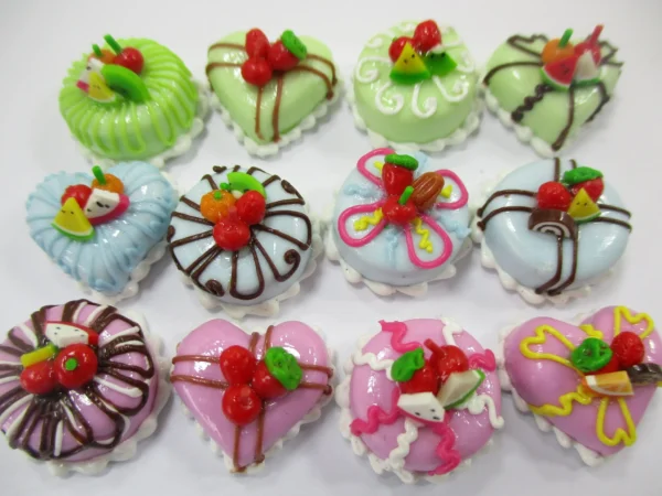Dollhouse Miniatures Food Cakes 12 Assorted Color Fruit Cake 1.5 cm Supply 16567 - Image 2