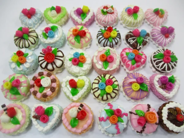 Dollhouse Miniature Food 30 Mixed Fruit Flower Mini Cake 1.5 cm Bakery 16591 - Image 2