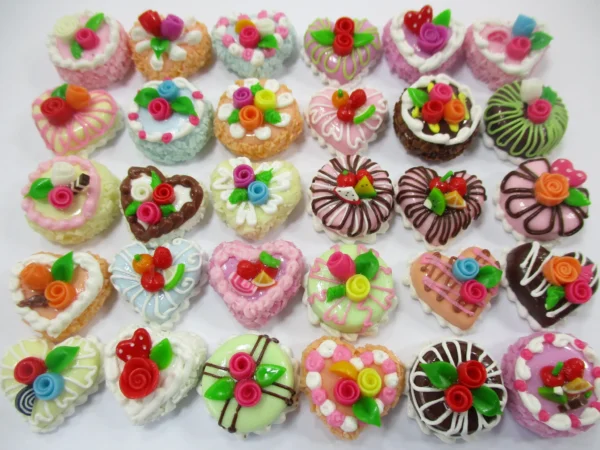 Dollhouse Miniature Food 30 Mixed Fruit Flower Mini Cake 1.5 cm Bakery 16593 - Image 2