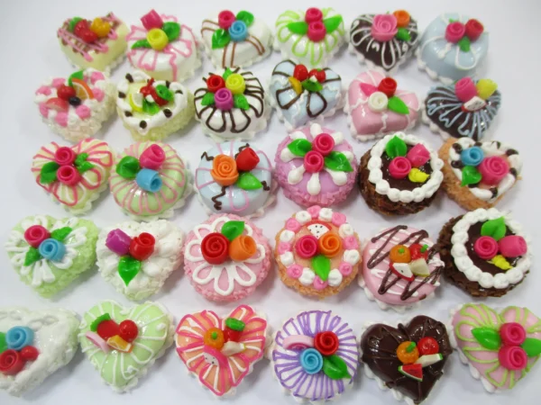 Dollhouse Miniature Food 30 Mixed Fruit Flower Mini Cake 1.5 cm Sweet 16595 - Image 2