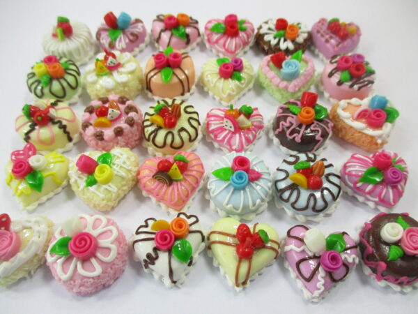 Dollhouse Miniature Food 30 Mixed Color Fruit Flower Cake 1.5 cm WHOLESALE 16596