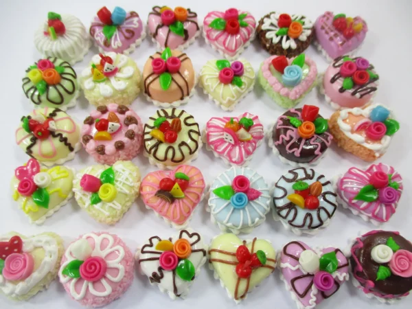 Dollhouse Miniature Food 30 Mixed Color Fruit Flower Cake 1.5 cm WHOLESALE 16596 - Image 2