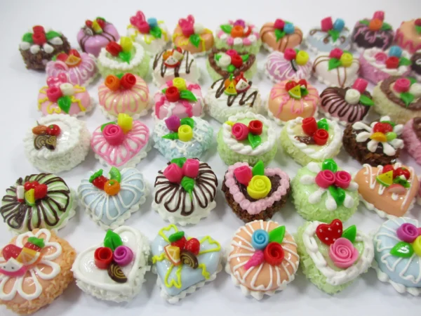 Dollhouse Miniature Food 50 Mixed Fruit Flower Mini Cake 1.5 cm WHOLESALE 16605 - Image 2