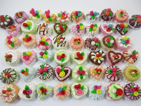Dollhouse Miniature Food 50 Mixed Fruit Flower Mini Cake 1.5 cm WHOLESALE 16605 - Image 4