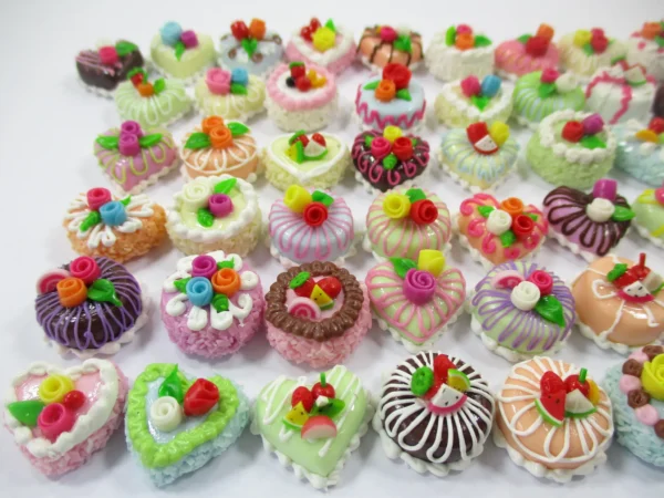 Dollhouse Miniature Food 50 Mixed Color Fruit Flower Cake 1.5 cm WHOLESALE 16607 - Image 2