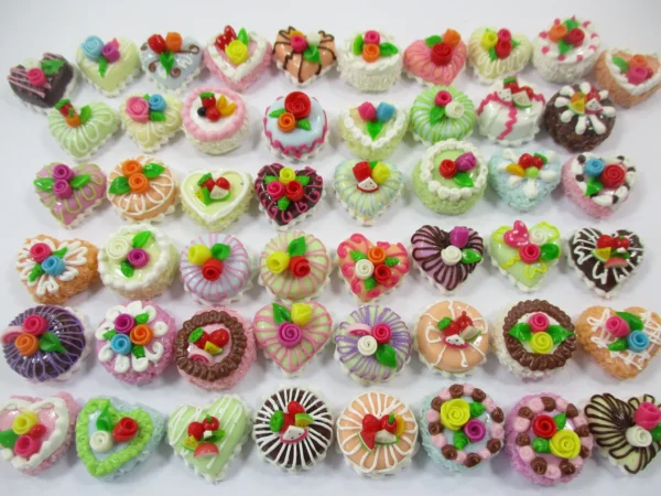 Dollhouse Miniature Food 50 Mixed Color Fruit Flower Cake 1.5 cm WHOLESALE 16607 - Image 4