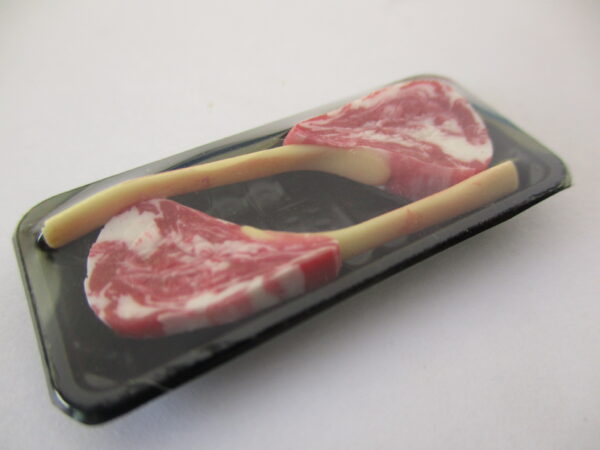 Dollhouse Miniature Food Raw Tomahawk Meat Tray Supermarket Pack 16734