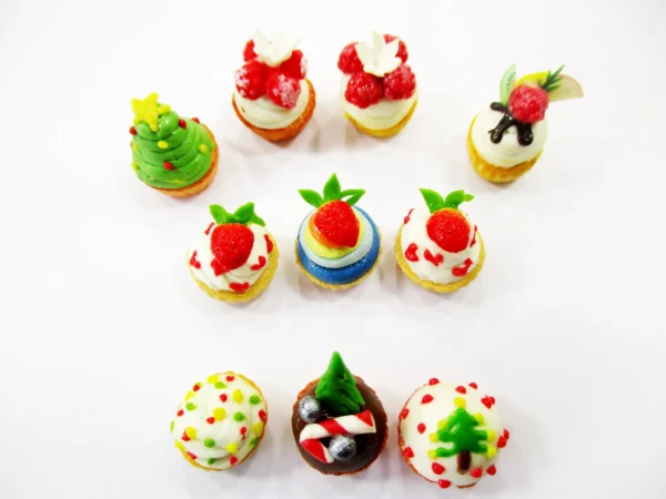 Dollhouse Miniature Food Mixed 10 Cupcake Bakery Tiny Bakery Supply 16841 - Image 2