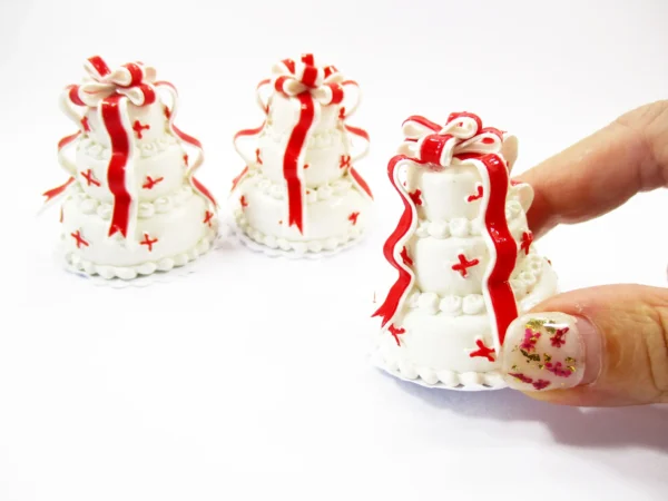 1:12 Miniature 3 Layer Wedding Cake Dollhouse Dessert Anniversary Cake 16908 - Image 4