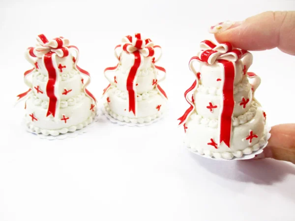 1:12 Miniature 3 Layer Wedding Cake Dollhouse Dessert Anniversary Cake 16908 - Image 5