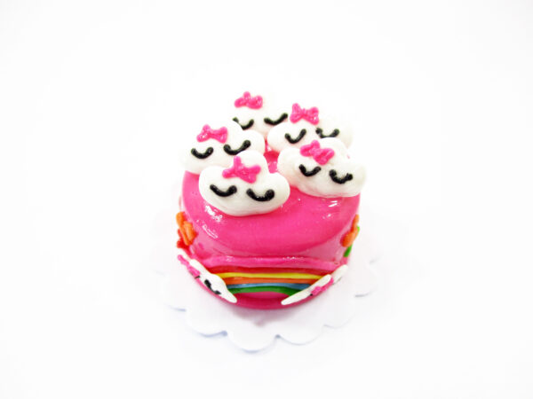 1:12 Miniature Pink Strawberry Cute Cake 2 cm Dollhouse Bakery Tiny Charms 16914