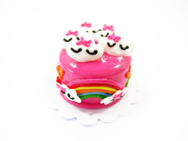1:12 Miniature Pink Strawberry Cute Cake 2 cm Dollhouse Bakery Tiny Charms 16914 - Image 2