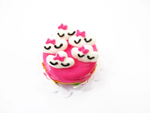 1:12 Miniature Pink Strawberry Cute Cake 2 cm Dollhouse Bakery Tiny Charms 16914 - Image 3