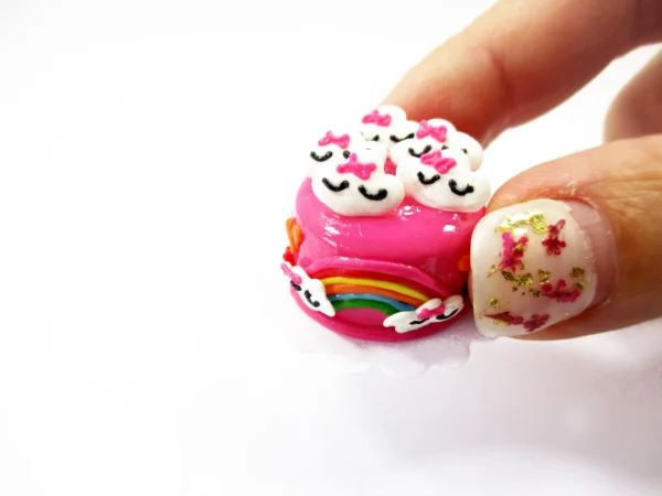 1:12 Miniature Pink Strawberry Cute Cake 2 cm Dollhouse Bakery Tiny Charms 16914 - Image 5