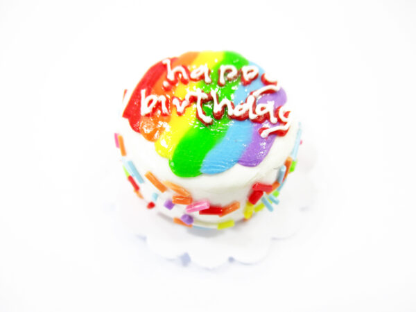 Dollhouse Rainbow Birthday Cake 2 cm Miniature 1:12 Bakery Dessert Charms 16915