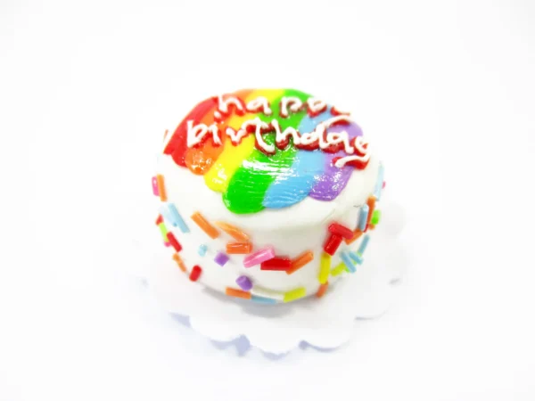 Dollhouse Rainbow Birthday Cake 2 cm Miniature 1:12 Bakery Dessert Charms 16915 - Image 2