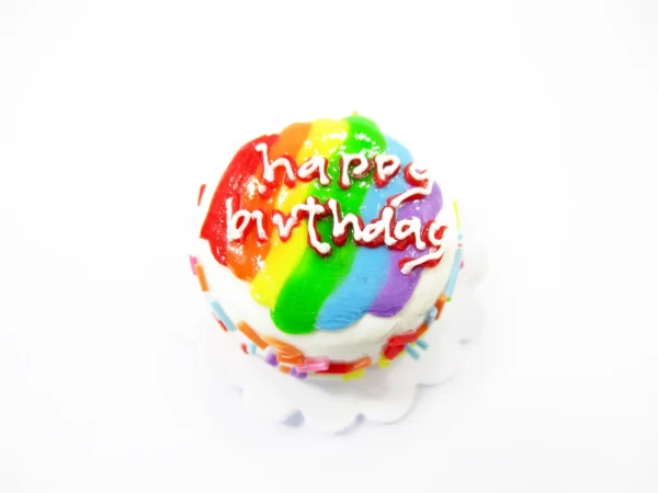 Dollhouse Rainbow Birthday Cake 2 cm Miniature 1:12 Bakery Dessert Charms 16915 - Image 3