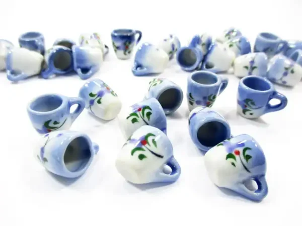1:6 10 Orchid Flower Paint Ceramic Tea Coffee Mug Cup Dollhouse Miniature 13216 - Image 2