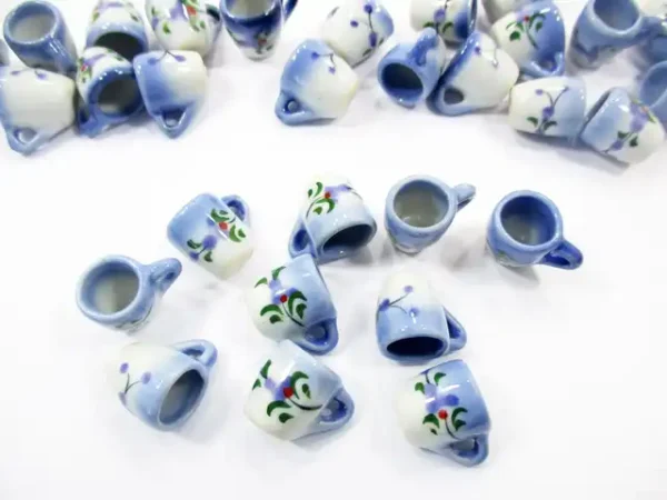 1:6 10 Orchid Flower Paint Ceramic Tea Coffee Mug Cup Dollhouse Miniature 13216 - Image 3