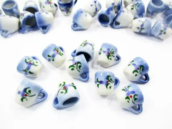 1:6 10 Orchid Flower Paint Ceramic Tea Coffee Mug Cup Dollhouse Miniature 13216 - Image 4