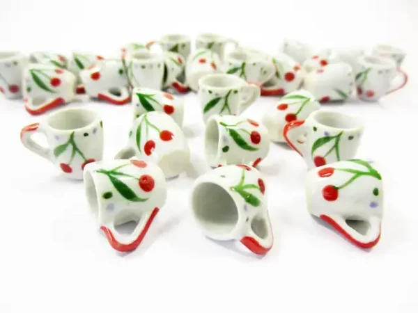 1:6 10 Cherry Hand Paint Ceramic Tea Coffee Mug Cup Dollhouse Miniature Supply 13223 - Image 4