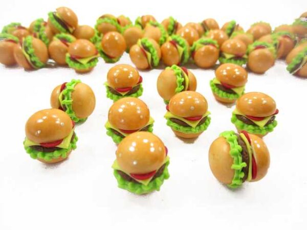 Dollhouse Miniatures Food Lot 10 Hamburger Cheese Burger Bakery Supply 13726